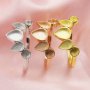 4x6MM Keepsake Breast Milk Resin Pear Ring Settings Solid Back 14K Gold Stackable Ring Bezel Supplies 1294330-1