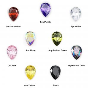 5Pcs January February April June August October November Imitation Garnet Birthstone Pear Faceted Cubic Zirconia CZ Stone DIY Loose Stone Supplies 4150025-1