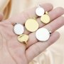 Round Bezel Settings for Breast Milk Resin Gold Plated Solid 925 Sterling Silver Pendant Charm DIY Supplies 1411274
