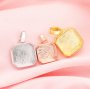 Keepsake Breast Milk Resin Square Pendant Bezel Settings,Solid 14K 18K Gold Pendant Charm,DIY Memory Jewelry Supplies 1431220