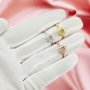 5x7MM Keepsake Breast Milk Oval Prong Ring Settings Resin Solid 14K Gold Moissanite Accents DIY Ring Blank Band for Gemstone 1224119-1