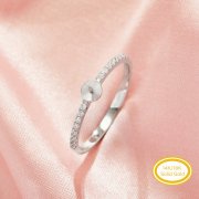 Ball Round Pin Ring Settings For Half Drilled Pearl Bead,Solid 14K 18K Gold Ring For Half Drilled Beads,Pave Moissanite Ring,DIY Ring Supplies 1295072