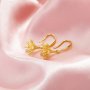 Keepsake Breast Milk Resin Ball Flower Pin Solid 14K 18K Gold Hoops Earrings Settings for Half Drilled Pearl Bead,DIY Earring Supplies 1705080