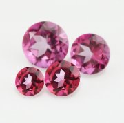 1Pcs Faceted Round Hot Pink Topaz Nature Point Back Gemstone November Birthstone DIY Loose Stone Supplies 4110181