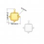 10.5MM Square Bezel Stainless Steel Pendant Settings,Yellow Gold Rhodium Square Pendant Charm,Vintage Styles Pendant,DIY Pendant Supplies 1431524