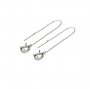 1Pair Multiple Size Oval Bezel Solid 925 Sterling Silver Gemstone Prong Earrings Settings DIY Ear Wire Supplies Findings Rose Gold Plated 3.7'' 1706033