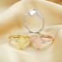 7x10MM Keepsake Breast Milk Resin Ring Settings,Solid Back Kite Bezel Ring for Resin,Solid 925 Sterling Silver Rose Gold Plated Ring,DIY Ring Supplies 1294586
