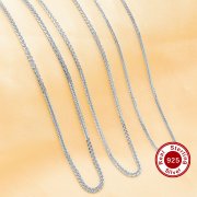 1PCS Chopin Chain Necklace,Solid 925 Sterling Silver Necklace,White Gold Plated Necklace Chian,DIY Simple Necklace Chain 1320038