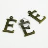 10pcs 15x10mm vintage kawaii metal alphabet letter E bronze brass pendant charm packs assortment 1810060