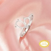 Two Stones Pear Prong Ring Settings,Solid 14K 18K Gold Ring,Moissanite Ring,DIY Ring Supplies For Gemstone,With 4x6MM 6x8MM Pear Stone 1295076