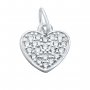 9MM Pave CZ Stone Heart Charm,Solid 925 Sterling Silver Gold Plated Pendant Charm,DIY Charm Supplies 1431188