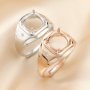 10MM Round Prong Ring Blank Settings Men's Bezel Solid 925 Sterling Silver Rose Gold Plated Adjustable Ring Band for Gemstone 1294315