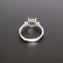 1Pcs 5-8MM Round Simple Silver Gemstone Cz Stone Prong Bezel Solid 925 Sterling Silver Adjustable Ring Settings 1214033