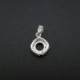 1Pcs 6.5MM Round Prong Pendant Settings Solid 925 Sterling Silver Gesmtone Charm Bezel Tray DIY Supplies 1411253