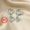 1Pcs 5-9MM Simple Round Bezel Gemstone Cz Stone Solid 925 Sterling Silver Prong Pendant Charm Settings Heart Shaple 1411230