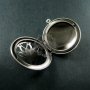 5pcs 33MM vintage style antiqued silver flower filigree round photo locket pendants DIY supplies 1113021