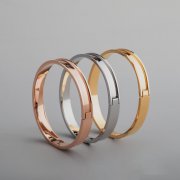 1Pcs 5MM Channel 1MM Depth Stainless Steel Gold Rose Gold Plated DIY Bracelet Bangle Settings for Leather 63MM Diameter 1900218