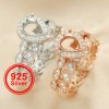 6x8MM Pear Prong Ring Settings tackable Solid 925 Sterling Silver Rose Gold Plated Bezel Stacker Marquise Band Set DIY Supplies 1294414
