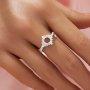 Dainty Hexagon Prong Ring Settings,Full Moon Solid Back 14K 18K Gold Moissanite Ring,Infinity Art Deco Ring,DIY Ring Supplies 1294973