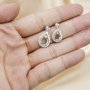 1Pcs 6.5-9MM Round Bezel Gemstone Cz Stone Solid 925 Sterling Silver Prong Pendant Charm Settings Drop Shaple 1411231