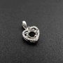 1Pcs 5-9MM Simple Heart Prong Bezel Settings For Round Cz Stone Solid 925 Sterling Silver DIY Pendant Charm Tray 1411217