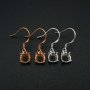 1Pair Round Hook Earrings Settings Rose Gold Plated Solid 925 Sterling Silver Bezel DIY Supplies for Gemstone Jewelry 1706058