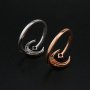 3MM Round Prong Ring Settings Moon Star Rose Gold Plated Solid 925 Sterling Silver Adjustable DIY Ring Bezel 1210106