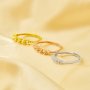 6 Stones Round Prongs Ring Settings,Solid 925 Sterling Silver Rose Gold Plated Ring,Family Ring,Adjustable Ring,DIY Ring Supplies For Gemstone 1215101