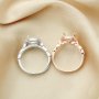 8MM Round Prong Ring Settings,Stackable Solid 925 Sterling Silver Rose Gold Plated Ring,Art Decor Bezel Band Stacker Ring,DIY Ring Set 1294504