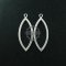 3pcs 16*42MM 925 sterling solid silver drop shape DIY pendant charm jewelry findings 1820274