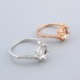 8MM Round Prong Ring Settings Bypass Shank Solid 925 Sterling Silver Rose Gold Plated Set Size DIY Ring Bezel for Gemstone Supplies 1210102