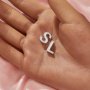 Keepsake Breast Milk Resin Initial Letter Channel Bezel Pendant Settings,Solid 14K 18K Gold Pendant Charm,Minimalist Letter Pendant,DIY Pendant Supplies 1431482