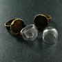5pcs15mm round glass dome cover in vintage style antiqued bronze ring bezel settings DIY supplies 1211057