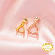 Triangle Prong Pendant Settings,Solid 14K 18K Gold Pendant,Minimalist Triangle Pendant,DIY Pendant Supplies For Gemstone 1431507