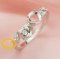 Round Prong Ring Setttings Rose Flower Memory Jewelry Solid 14K 18K Gold DIY Ring Blank Wedding Band for Gemstone 1212089-1