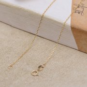 0.8MM Solid 18K Yellow Gold Necklace,Au750 Necklace,18K Gold Cable Necklace,DIY Necklace Chain Supplies 1315029