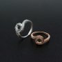 1Pcs 6MM Bypass Shank Round Prong Bezel Rose Gold Plated Solid 925 Sterling Silver Adjustable Ring Settings for Moissanite Gemstone DIY Supplies 1210055