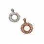 1Pcs 4-12MM Round Bezel Rose Gold Silver Gems Cz Stone Solid 925 Sterling Silver Prong Pendant Charm Settings 1411227