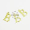 10pcs 15x10mm vintage kawaii metal alphabet letter B raw brass pendant charm packs assortment 1800062