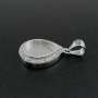 1Pcs Pear Pendant Bezel for Breast Milk Cabochon Solid 925 Sterling Silver Charm Settings DIY Supplies 1431069