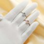 Pear Prong Ring Settings,925 Sterling Silver Rose Gold Plated Ring,Halo Pave CZ Stone Bezel Ring,DIY Ring Bezel For Gemstone 1294624