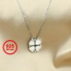 Double Sides 6MM Heart Bezel Settings for Breast Milk Resin Solid 925 Sterling Silver Pedant Necklace 16''+2'' 1431090