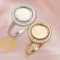 Keepsake Breast Milk 6-8MM Round Ring Settings Resin Halo Solid 14K/18K Gold Moissanite Accents DIY Ring Blank Band for Gemstone 1210092-1