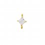 Princess Cut Square White CZ Stone Stainless Steel Charm,Square Pendant Charm With Two Loops,Minimalist Gold Plated Pendant Charm 1431462