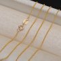 0.9MM Solid 18K Yellow Gold Necklace,Au750 Necklace,18K Gold Cable Necklace,DIY Necklace Chain Supplies 1315026