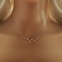 5 Stones 6MM Round Prong Pendant Settings,Solid 14K 18K Gold Necklace,DIY Jewelry With Necklace Chain 16''+2'' 1411465