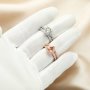 6x8MM Pear Prong Ring Settings Stackable Solid 925 Sterling Silver Rose Gold Plated Square Bezel Stacker Band DIY Ring Set Supplies 1294410