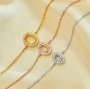 Halo Oval Prong Bezel Bracelet Settings,Solid 925 Sterling Silver Rose Gold Plated Bracelet,Pave CZ Stone Oval Bracelet,DIY Bracelet Supplies 1900341