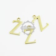 10pcs 15x10mm vintage kawaii metal alphabet letter Z raw brass pendant charm packs assortment 1800086