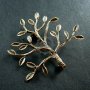 6pcs 32x40mm vintage style antiqued bronze plated brass leaf tree branch brooch 1582031